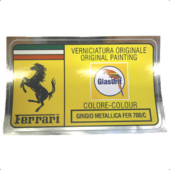 Paint Code Sticker (GRIGIO METALLICA FER 700/C) With orange box behind Glasurit logo 	FER02185