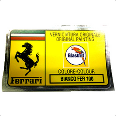 Paint Code Sticker (BIANCO FER 100) With orange box behind Glasurit logo 	FER02190