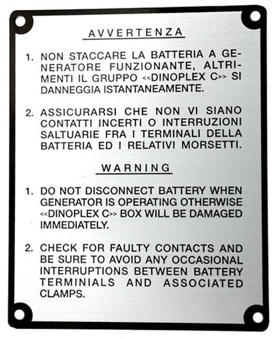 Black Instruction Plate	FIA17135