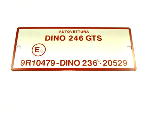 246 GTS E Number Boot Plate	24602115