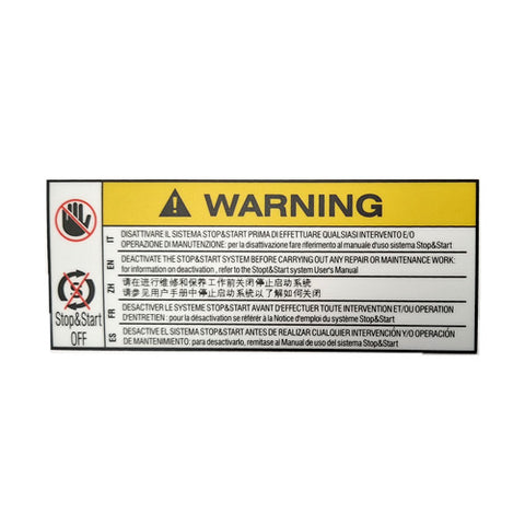 'Warning' Label	281805