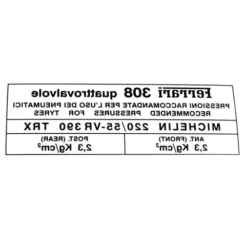 308 QV Windscreen Sticker	30802100