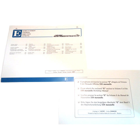 550 Maranello Workshop Manual Section E	95990320