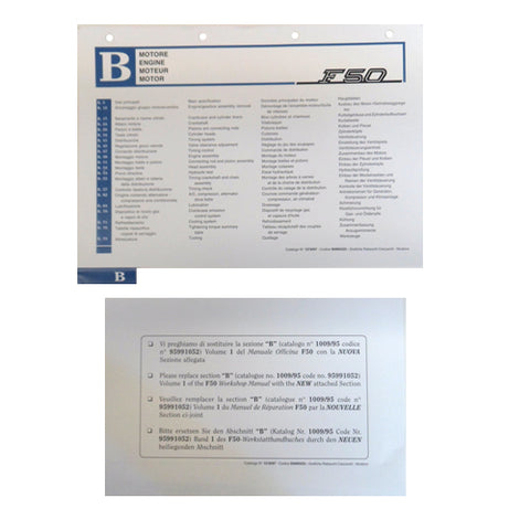 F50 Workshop Manual Section B Update	95990325