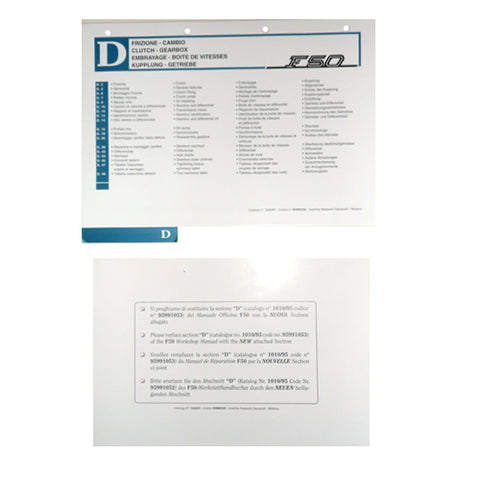 F50 Workshop Manual Section D Update	95990330