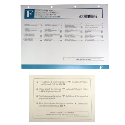 456 MGT/MGTA Workshop Manual Section F	95990356