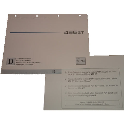 456 GT/GTA Workshop Manual Section D	95991040