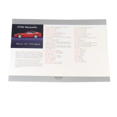 575 M Maranello Car Specifications	95993255