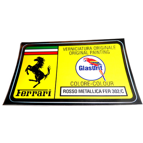 Paint Code Sticker (ROSSO METALLICA FER 302/C)	FER02040