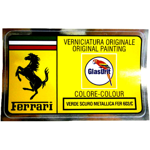 Paint Code Sticker (VERDE SCURO METALLICA FER 603/C)	FER02145