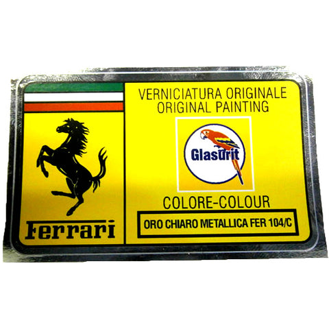 Paint Code Sticker (ORO CHIARO METALLICA FER 104/C)	FER02205