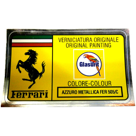 Paint Code Sticker (AZZURO METALLICA FER 505/C)	FER02210