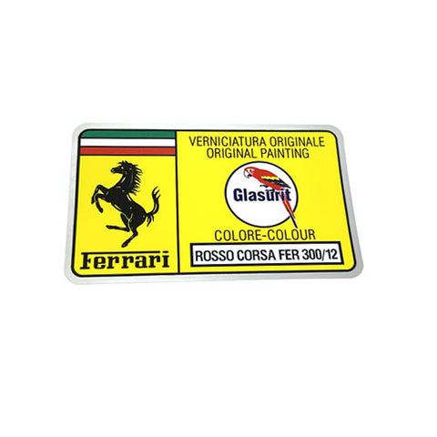 Paint Code Sticker (ROSSO CORSA FER 300/12)	FER02235
