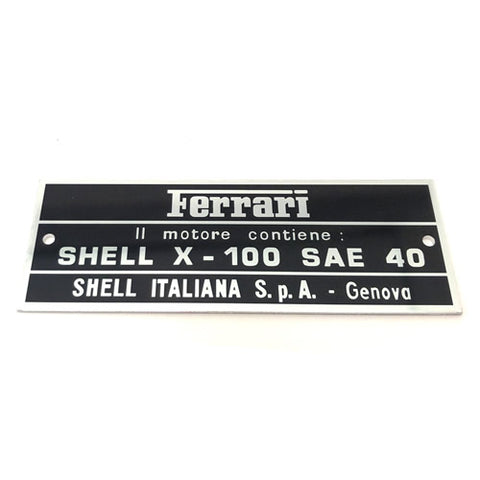 Engine Bay Oil Plate (Shell X-100 SAE 40)	FER02300