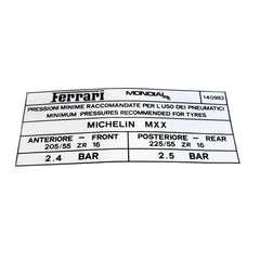 Michelin MXX  Tyre Inflation Sticker