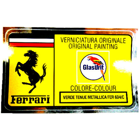 Paint Code Sticker VERDE TENUE METALLICA FER 604/C