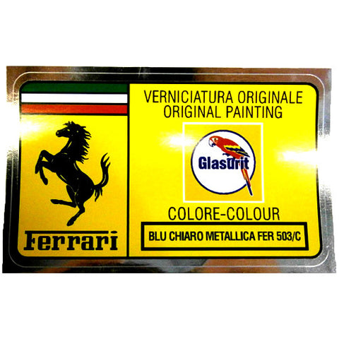 Paint Code Sticker (BLU CHIARO METALLICA FER 503/C) FER02155