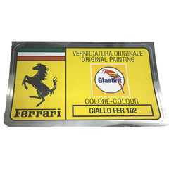 Paint Code Sticker GIALLO FER 102