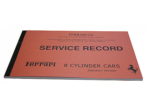 328  8 Cylinder Cars Service Record Book
