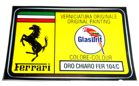 Paint Code Sticker (ORO CHIARO FER 104/C) 	FER02045