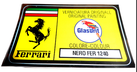Paint Code Sticker (NERO FER 1240) 	FER02055