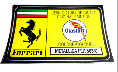 Paint Code Sticker (METALLICA FER 503/C) 	FER02060