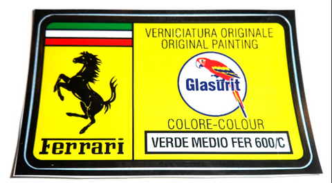 Paint Code Sticker (VERDE MEDIO FER 600/C) 	FER02065