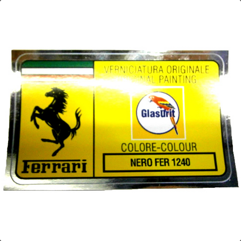 Paint Code Sticker (NERO FER 1240) With orange box behind Glasurit logo 	FER02195