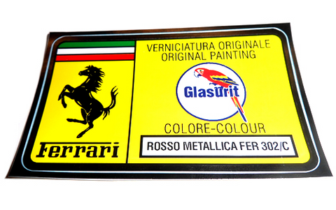 Paint Code Sticker (ROSSO METALLICA FER 302/C) 	FER02040