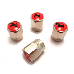 Tyre Valve Cap Set, Red Hexagonal 	70002213