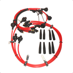 High Voltage HT Lead Set Full engine set (both banks) Single distributor model Red Includes: #108910 (#113638), #108911 (#113639) (308: Single Distributor) 	30817016