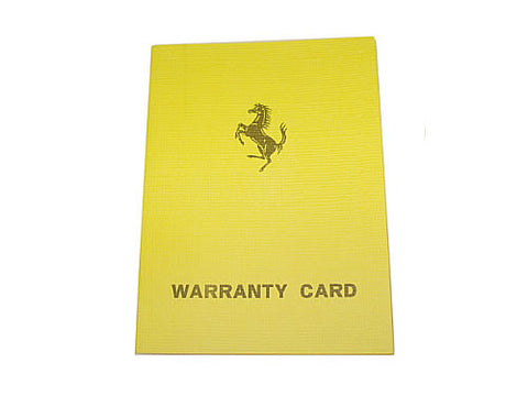 Yellow Warranty Book