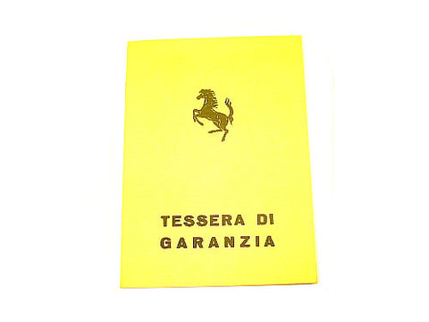 Yellow Warranty Book